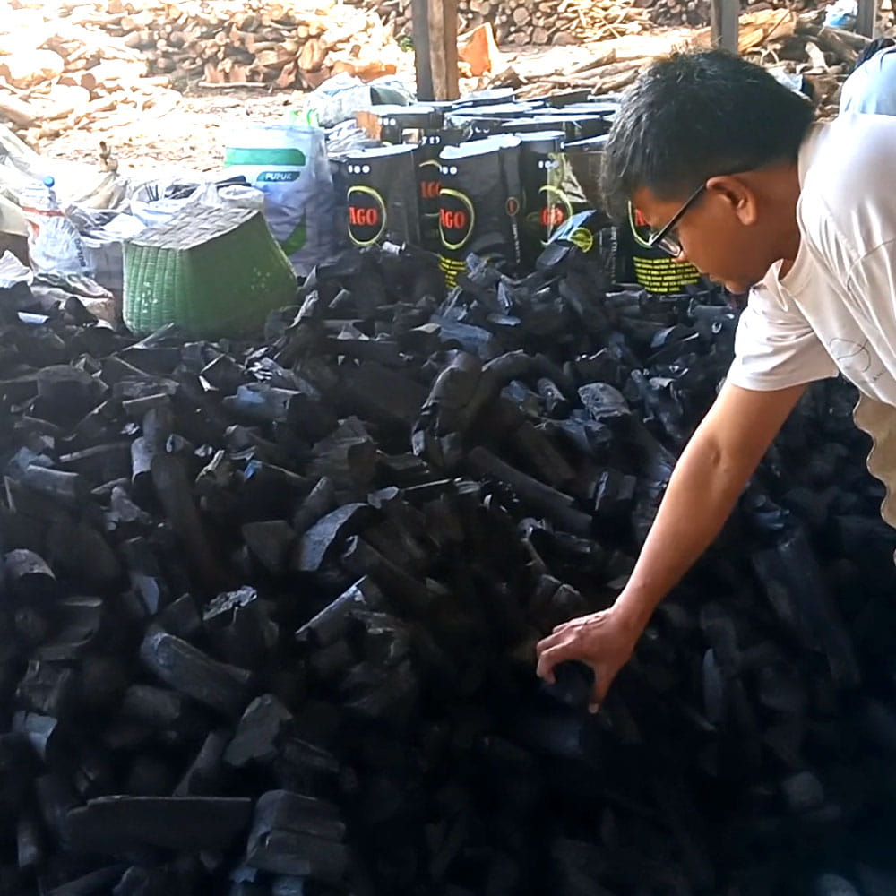 Wood charcoal factory